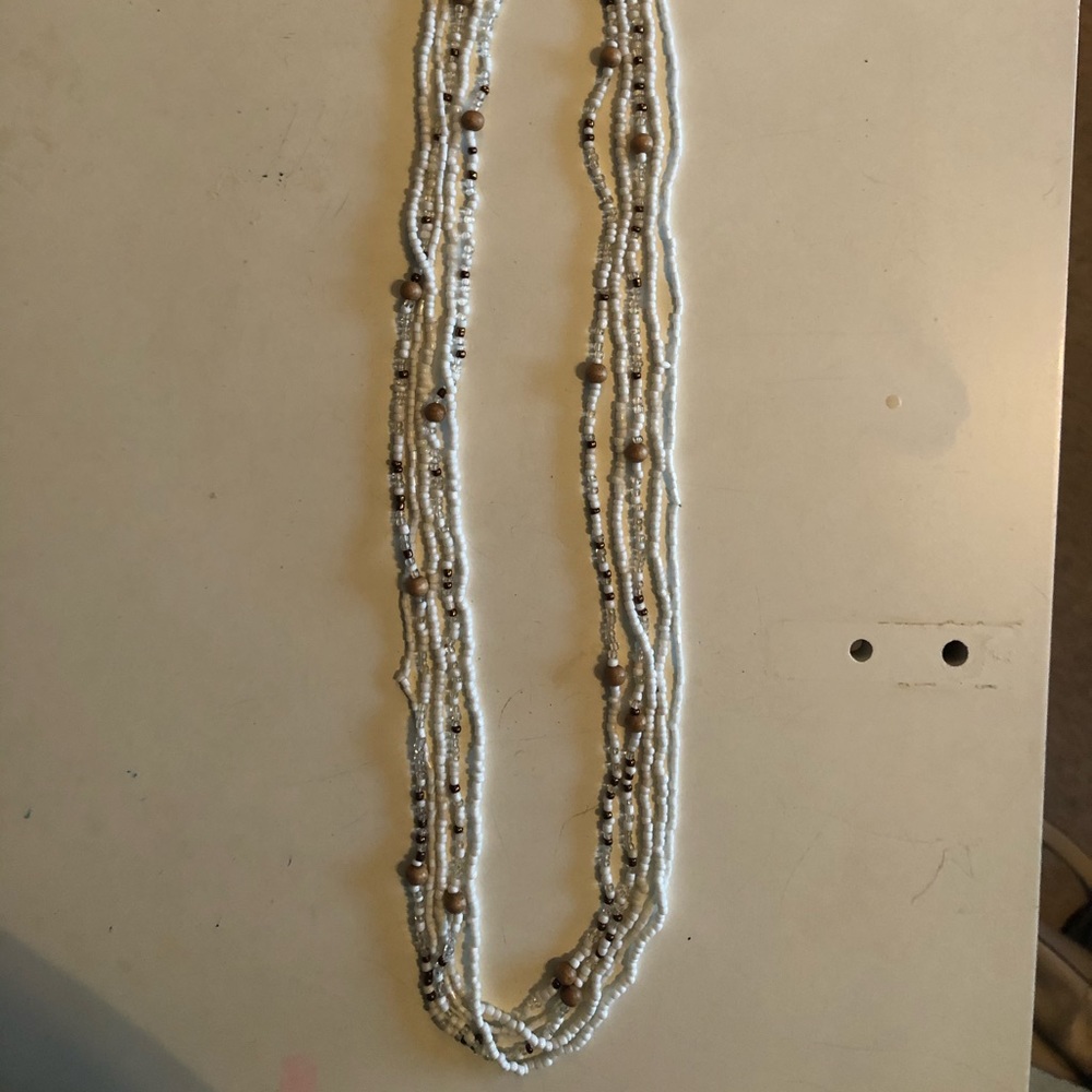 5 beaded necklace strands